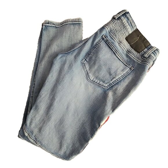 Rue21 Premium Jeans Men's 32x34 Skinny Supreme Flex Distressed Racing Stripe - Picture 5 of 16